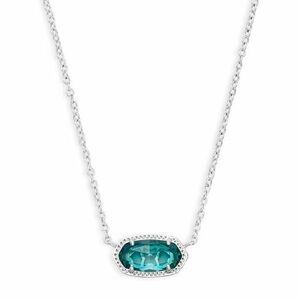 Kendra Scott Silver Necklace with Teal Accent